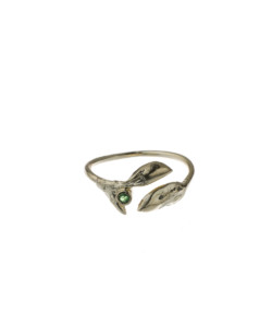 Produkt Buds ring yellow, with green zircon