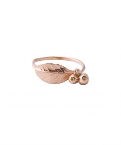 Produkt Pink cherry ring with leaf
