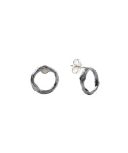 Produkt Earrings (in a) circle – small – patinated twig of coffee tree